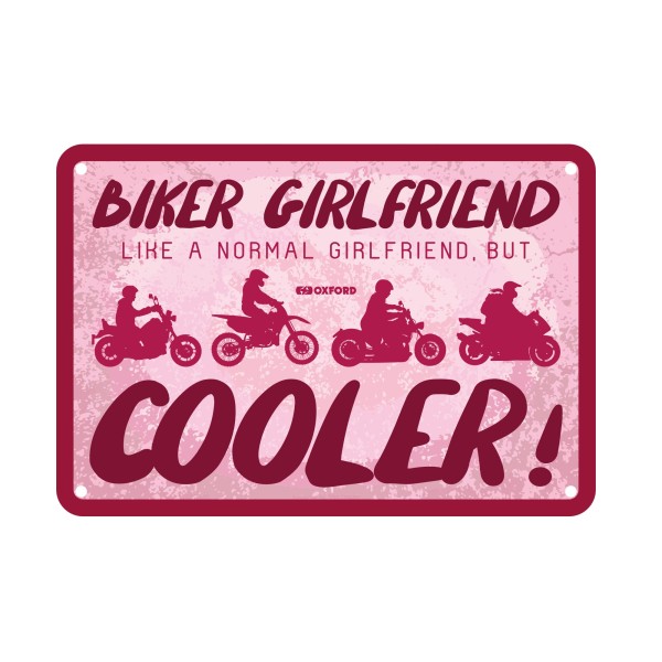 Oxford Oxford garage metal sign: biker girlfriend
